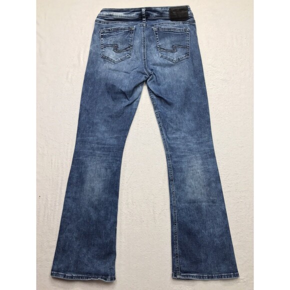 SILVER Calley Boot Jean Women 28x31 Acid Wash Denim Blue Coastal Cowgirl Boho - Picture 2 of 16